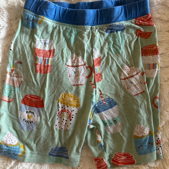 Little Sleepies Love you A Latte Aqua Bamboo Pajama Shorts Set 4T - Picture 8 of 8